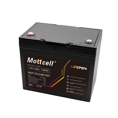 بطارية LiFePO4 ذات التيار المستمر 100Ah 12V مع حماية تحت الجهد من 10V وغلاف مخصص